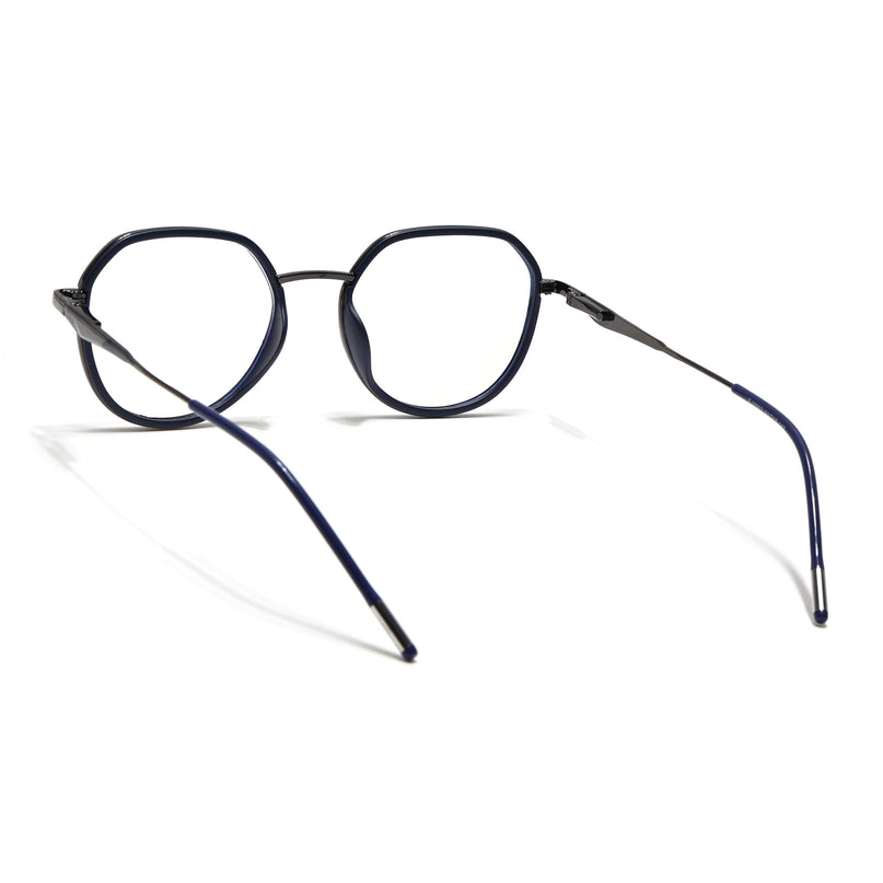 Eyejack Blue & Grey Round Eyeglasses for Men & Women (2502FCL1548-C2)