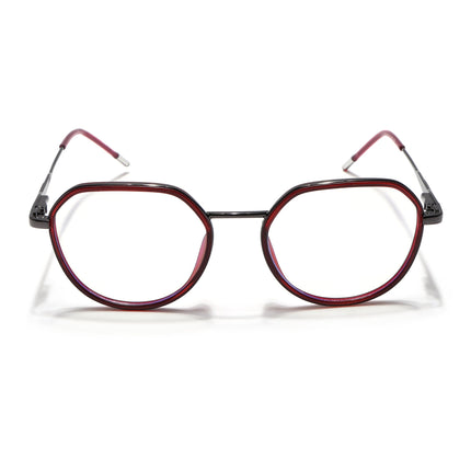 Eyejack Red & Grey Round Eyeglasses for Men & Women (2502FCL1549-C3)