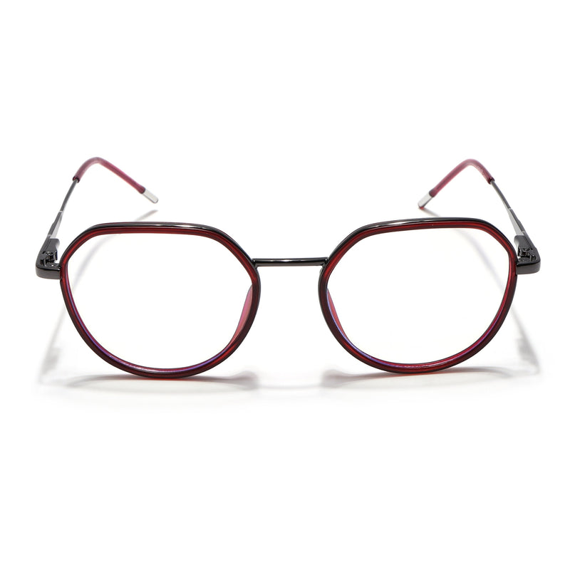 Eyejack Red & Grey Round Eyeglasses for Men & Women (2502FCL1549-C3)