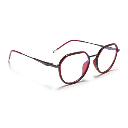 Eyejack Red & Grey Round Eyeglasses for Men & Women (2502FCL1549-C3)