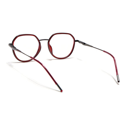Eyejack Red & Grey Round Eyeglasses for Men & Women (2502FCL1549-C3)