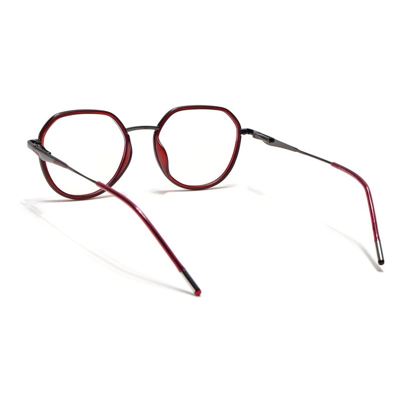 Eyejack Red & Grey Round Eyeglasses for Men & Women (2502FCL1549-C3)