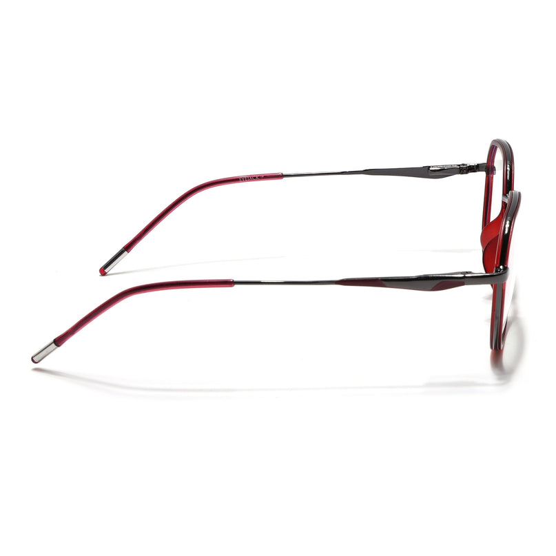 Eyejack Red & Grey Round Eyeglasses for Men & Women (2502FCL1549-C3)