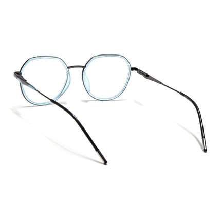 Eyejack Sky Blue & Grey Round Eyeglasses for Men & Women (2502FCL1550-C4)