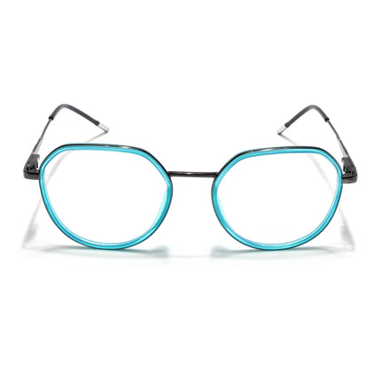 Eyejack Sea Green & Grey Round Eyeglasses for Men & Women (2502FCL1551-C5)
