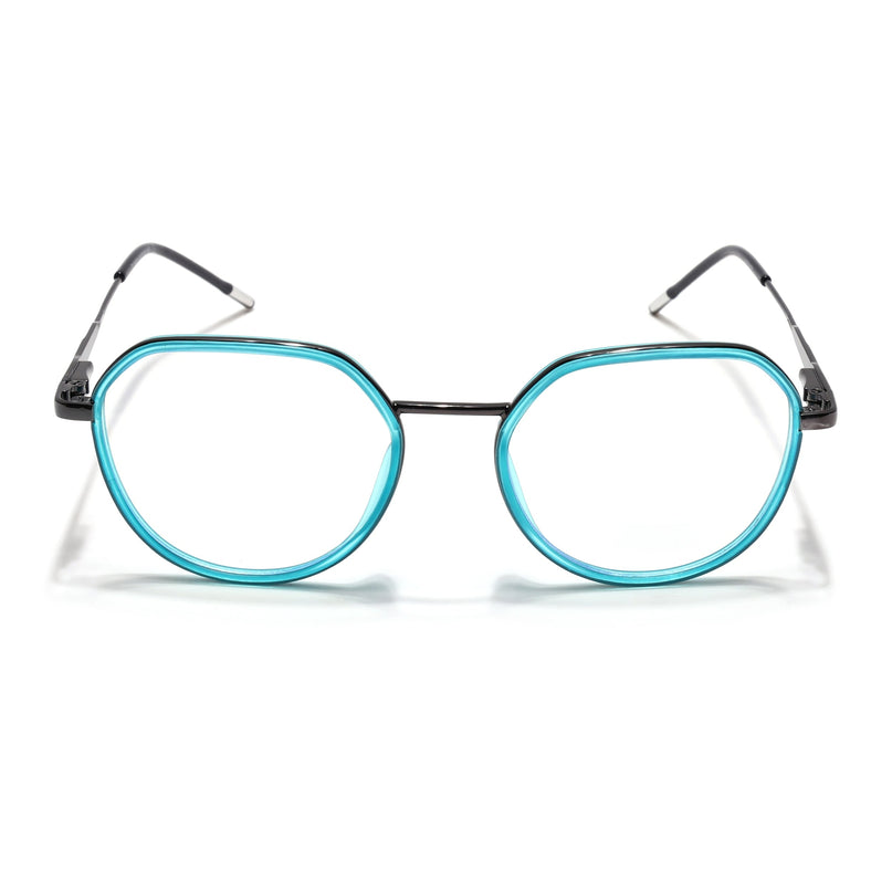 Eyejack Sea Green & Grey Round Eyeglasses for Men & Women (2502FCL1551-C5)