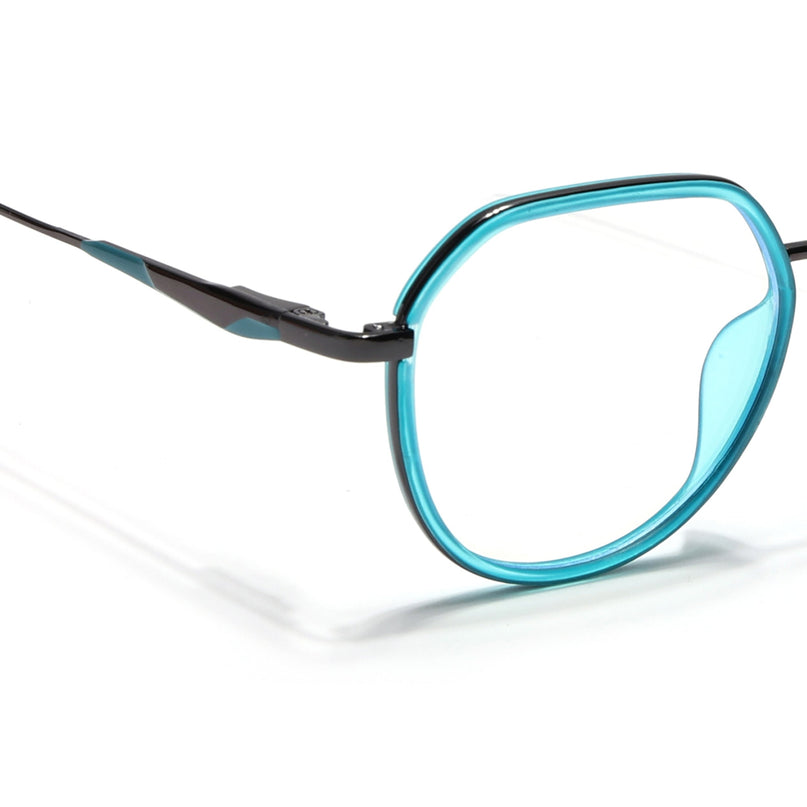 Eyejack Sea Green & Grey Round Eyeglasses for Men & Women (2502FCL1551-C5)