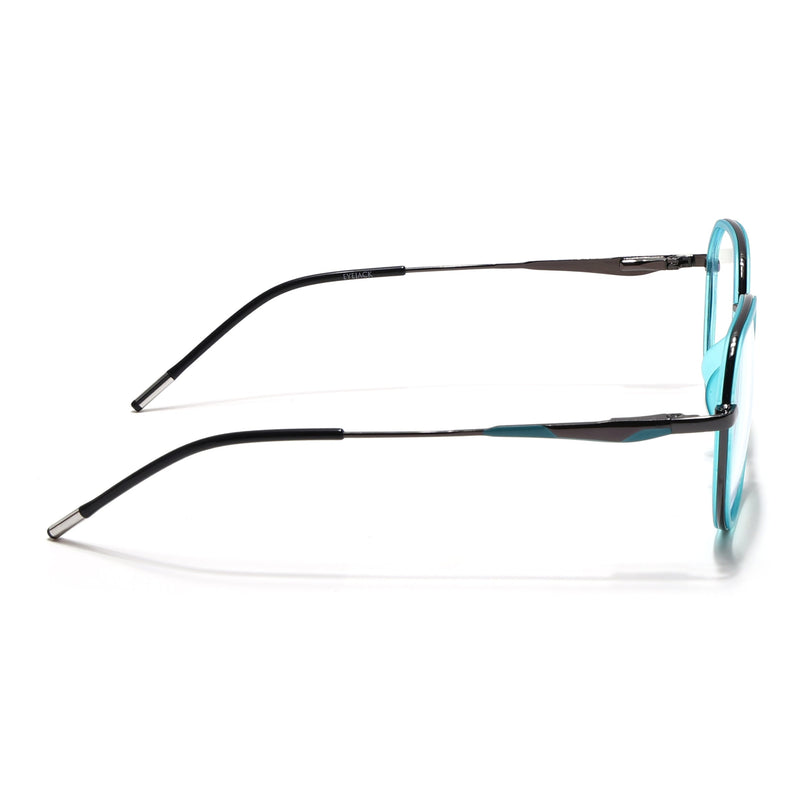 Eyejack Sea Green & Grey Round Eyeglasses for Men & Women (2502FCL1551-C5)