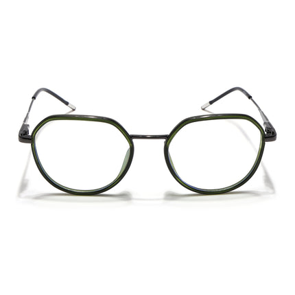 Eyejack Green & Grey Round Eyeglasses for Men & Women (2502FCL1552-C6)