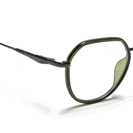 Eyejack Green & Grey Round Eyeglasses for Men & Women (2502FCL1552-C6)
