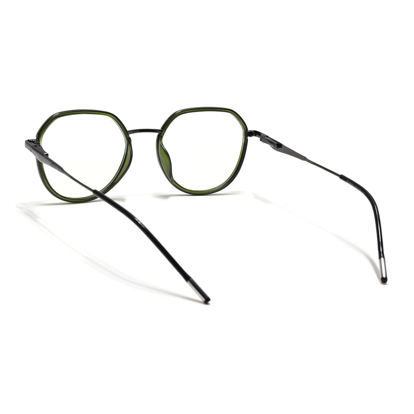 Eyejack Green & Grey Round Eyeglasses for Men & Women (2502FCL1552-C6)