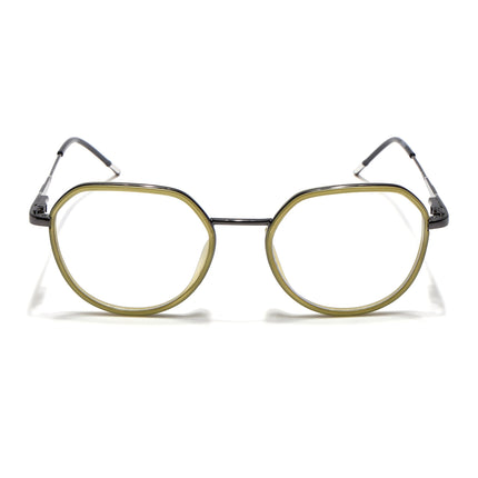 Eyejack Light Green & Grey Round Eyeglasses for Men & Women (2502FCL1553-C7)