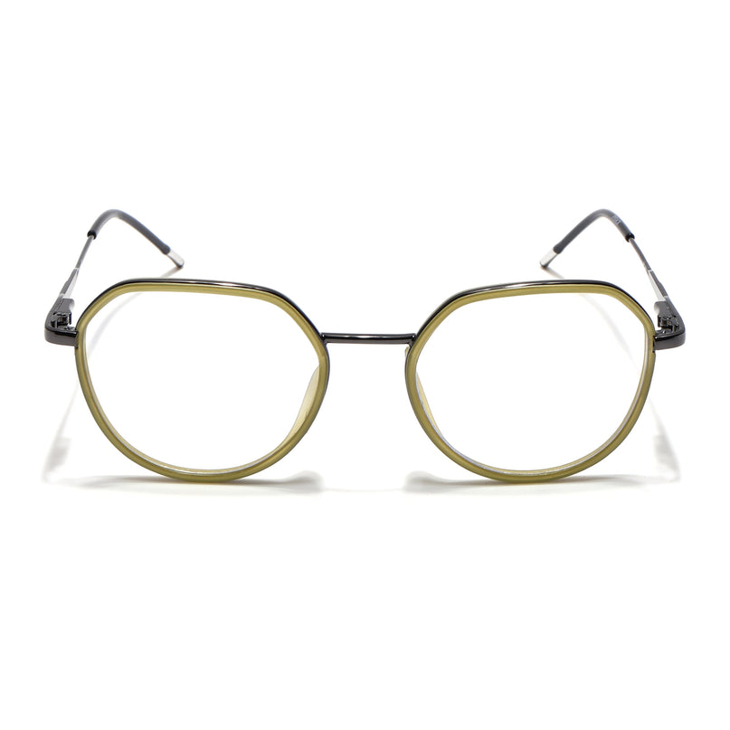 Eyejack Light Green & Grey Round Eyeglasses for Men & Women (2502FCL1553-C7)