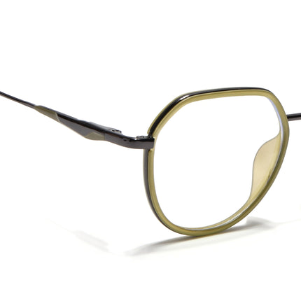 Eyejack Light Green & Grey Round Eyeglasses for Men & Women (2502FCL1553-C7)