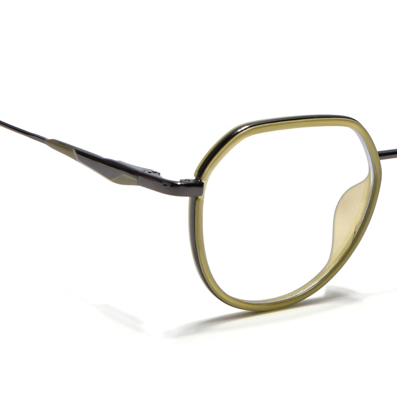Eyejack Light Green & Grey Round Eyeglasses for Men & Women (2502FCL1553-C7)