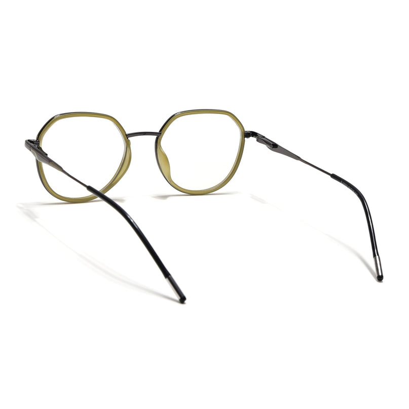 Eyejack Light Green & Grey Round Eyeglasses for Men & Women (2502FCL1553-C7)