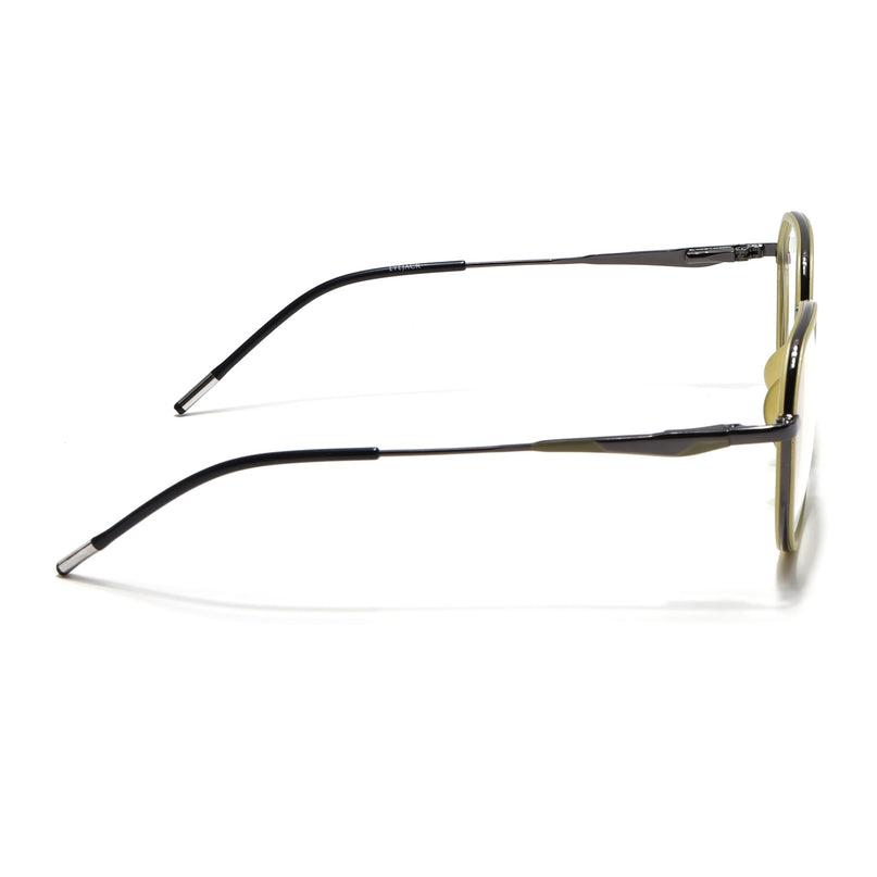Eyejack Light Green & Grey Round Eyeglasses for Men & Women (2502FCL1553-C7)