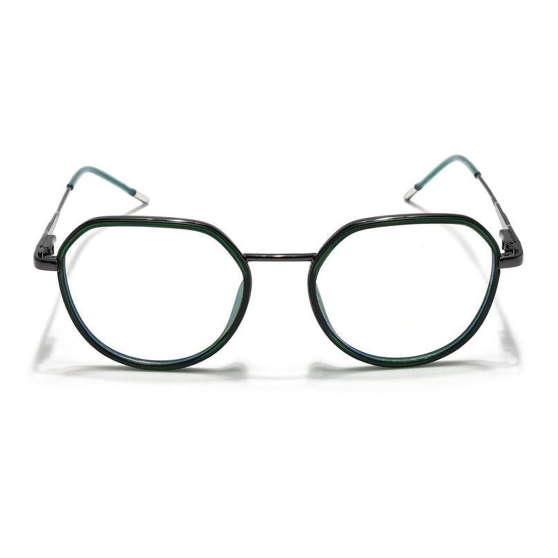 Eyejack Olive & Grey Round Eyeglasses for Men & Women (2502FCL1554-C8)