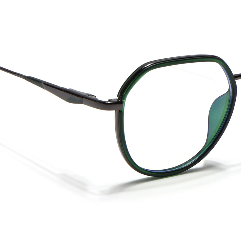 Eyejack Olive & Grey Round Eyeglasses for Men & Women (2502FCL1554-C8)