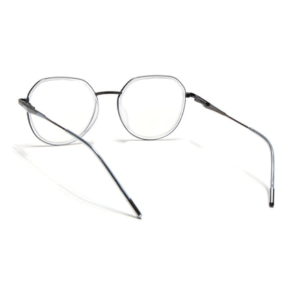 Eyejack Transparent & Grey Round Eyeglasses for Men & Women (2502FCL1555-C9)