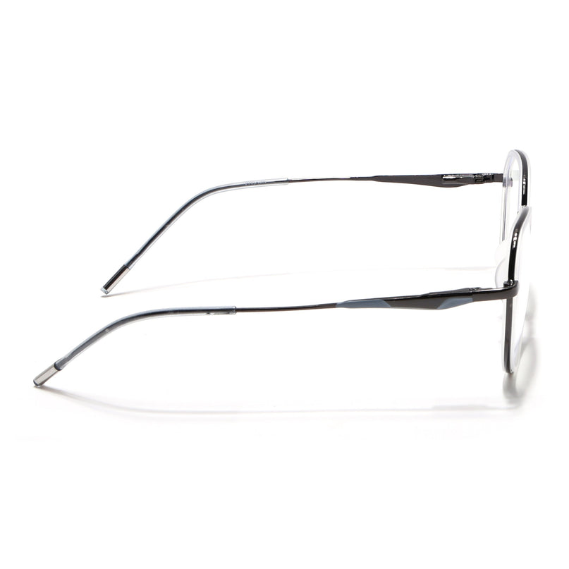 Eyejack Transparent & Grey Round Eyeglasses for Men & Women (2502FCL1555-C9)