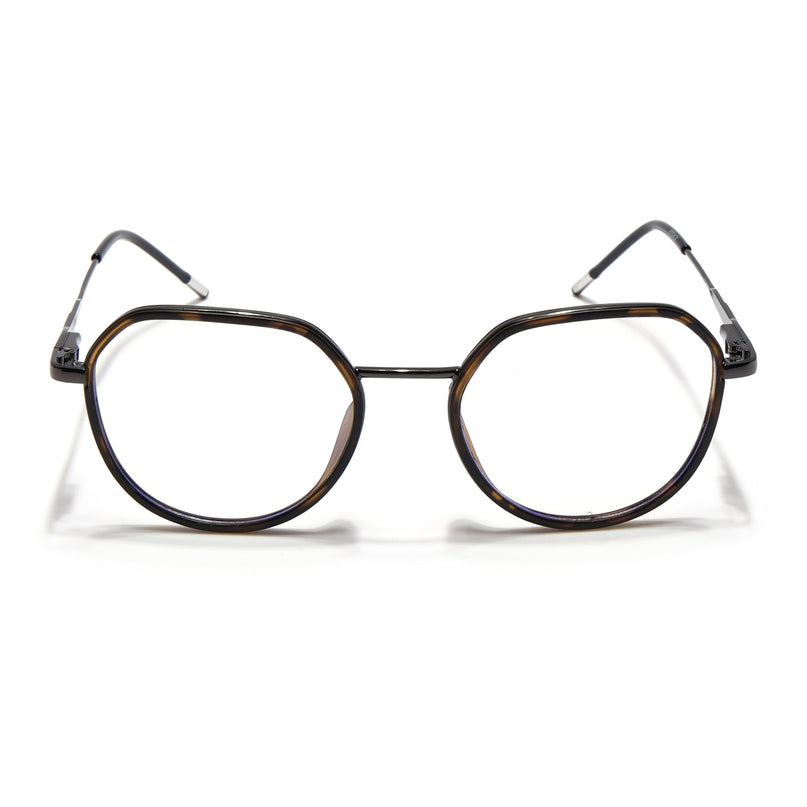 Eyejack Demi Brown & Grey Round Eyeglasses for Men & Women (2502FCL1556-C10)