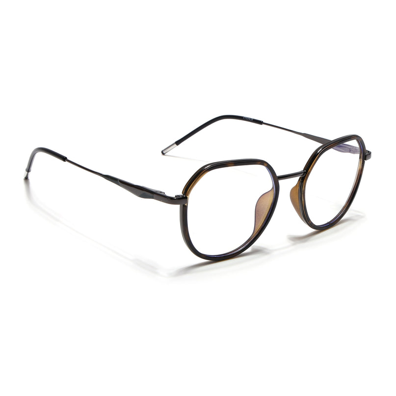 Eyejack Demi Brown & Grey Round Eyeglasses for Men & Women (2502FCL1556-C10)
