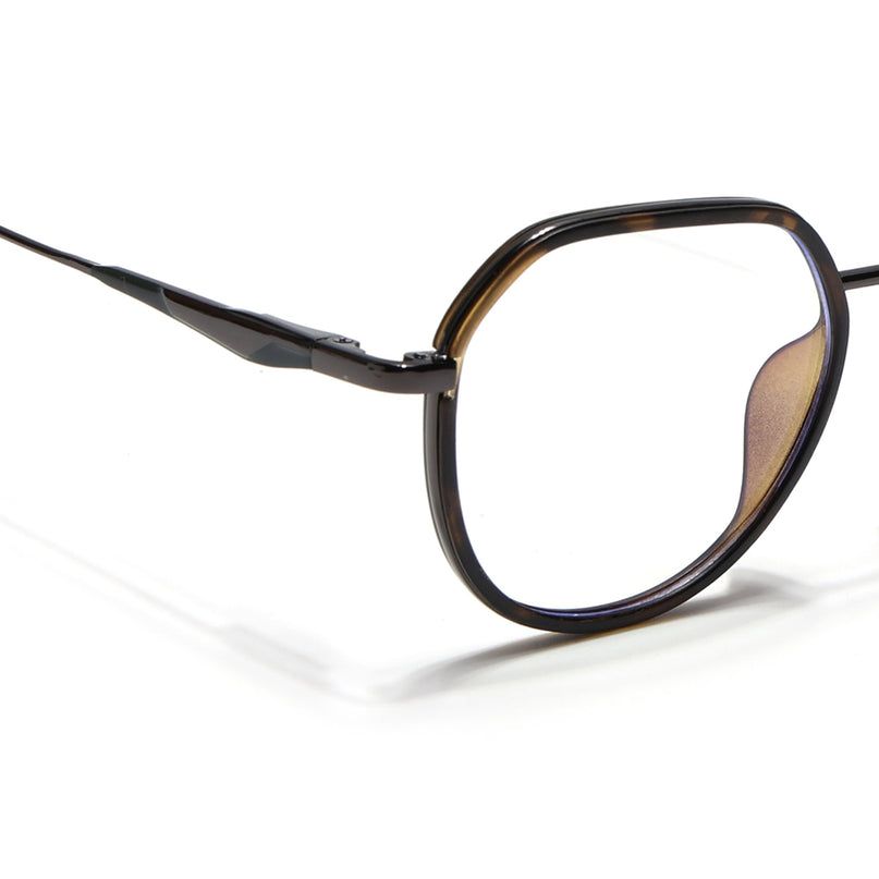 Eyejack Demi Brown & Grey Round Eyeglasses for Men & Women (2502FCL1556-C10)
