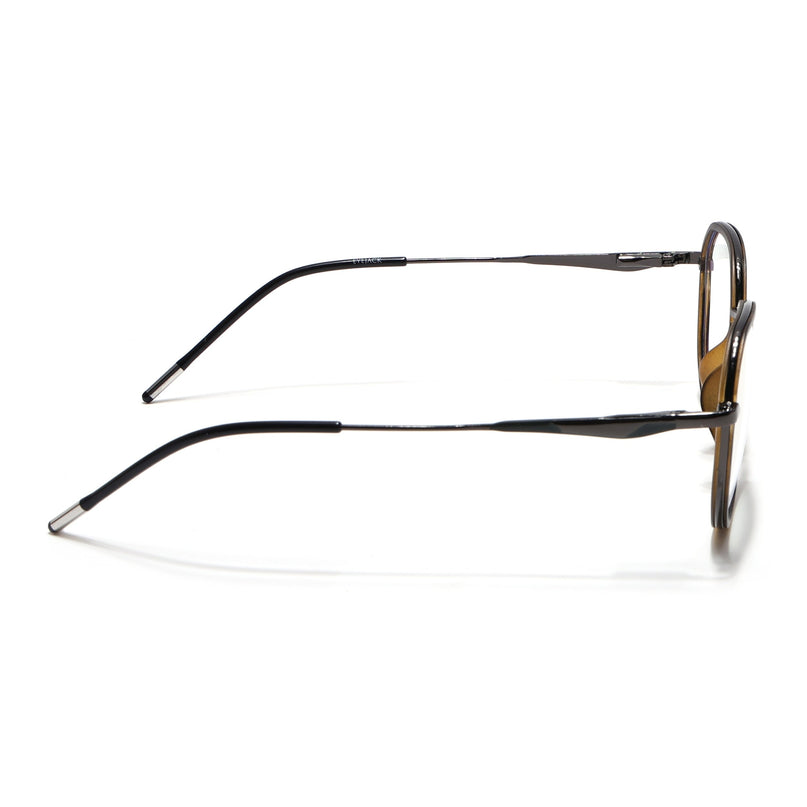 Eyejack Demi Brown & Grey Round Eyeglasses for Men & Women (2502FCL1556-C10)