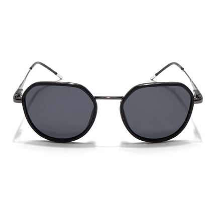 Eyejack Black & Grey Round Polarized Sunglasses for Men & Women (2502PCL1470)