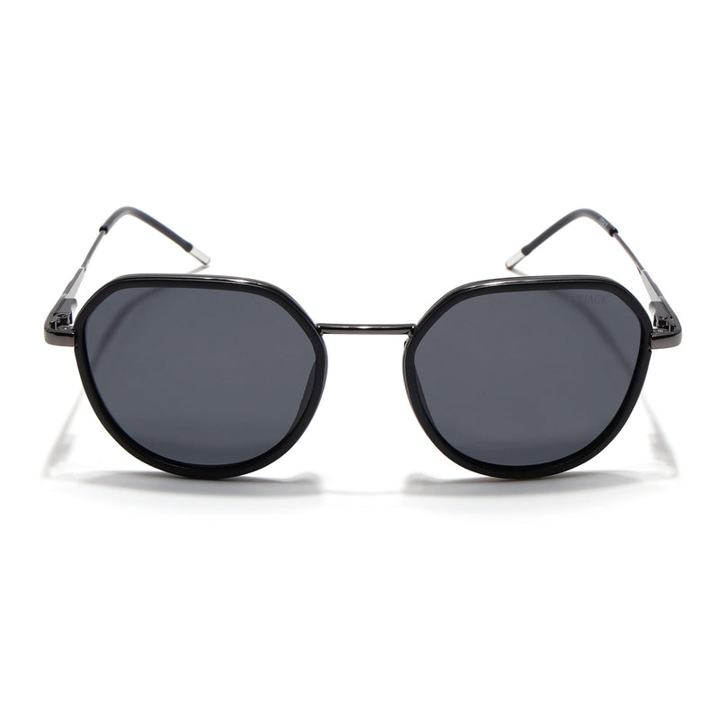 Eyejack Black & Grey Round Polarized Sunglasses for Men & Women (2502PCL1470)