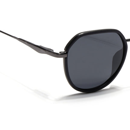 Eyejack Black & Grey Round Polarized Sunglasses for Men & Women (2502PCL1470)