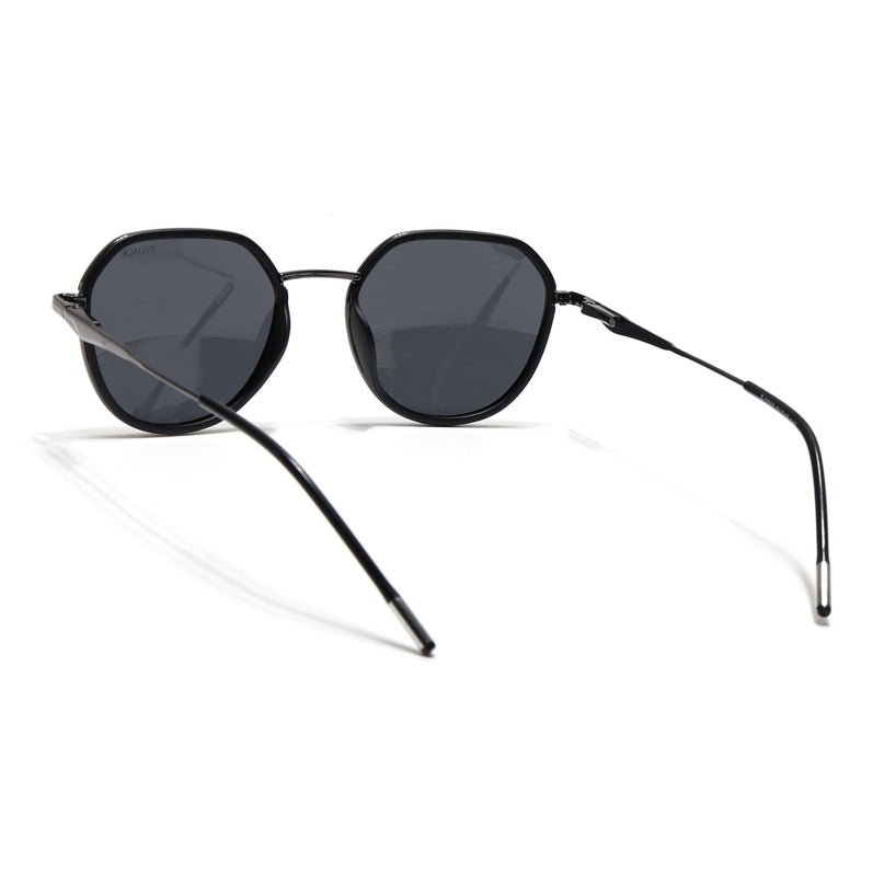 Eyejack Black & Grey Round Polarized Sunglasses for Men & Women (2502PCL1470)