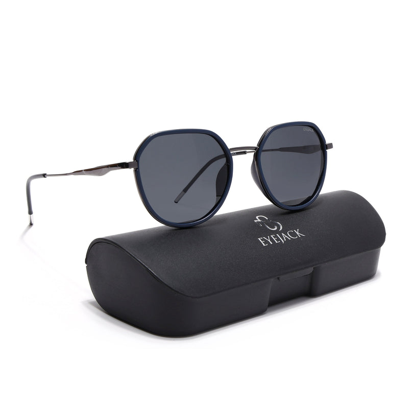 Eyejack Blue & Grey Round Polarized Sunglasses for Men & Women (2502PCL1471)