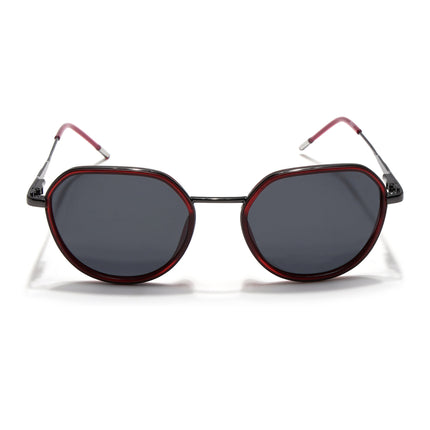 Eyejack Red & Grey Round Polarized Sunglasses for Men & Women (2502PCL1472)