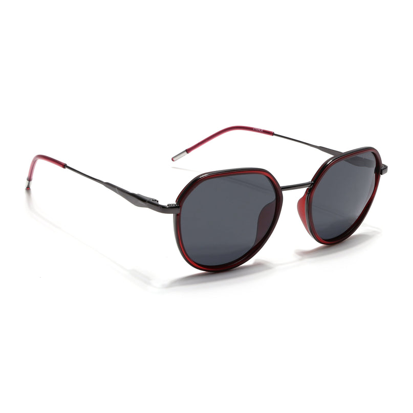 Eyejack Red & Grey Round Polarized Sunglasses for Men & Women (2502PCL1472)