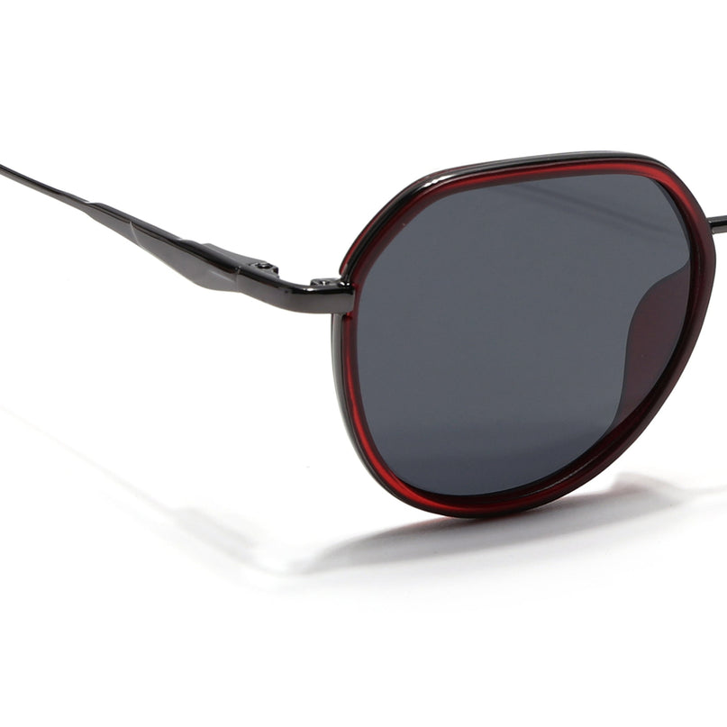 Eyejack Red & Grey Round Polarized Sunglasses for Men & Women (2502PCL1472)