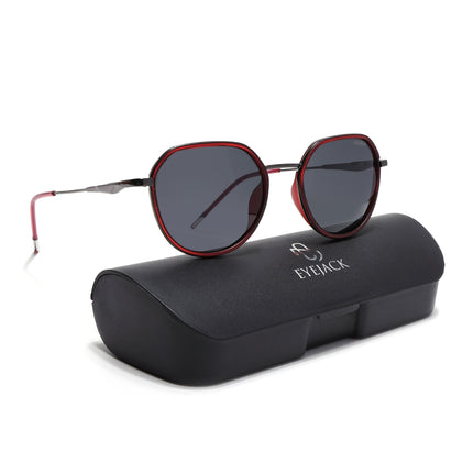 Eyejack Red & Grey Round Polarized Sunglasses for Men & Women (2502PCL1472)