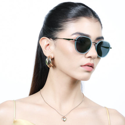 Eyejack Sky Blue & Grey Round Polarized Sunglasses for Men & Women (2502PCL1473)