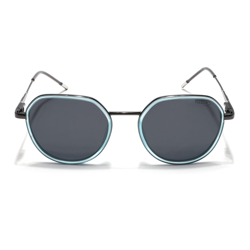 Eyejack Sky Blue & Grey Round Polarized Sunglasses for Men & Women (2502PCL1473)