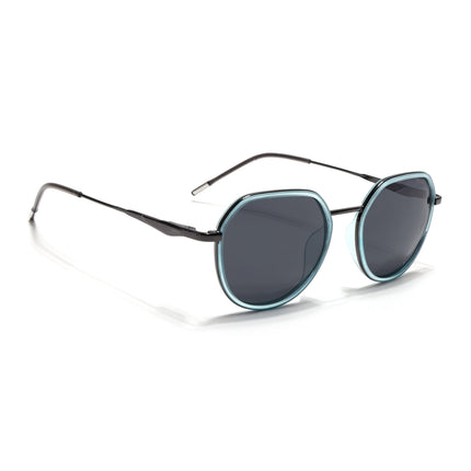 Eyejack Sky Blue & Grey Round Polarized Sunglasses for Men & Women (2502PCL1473)