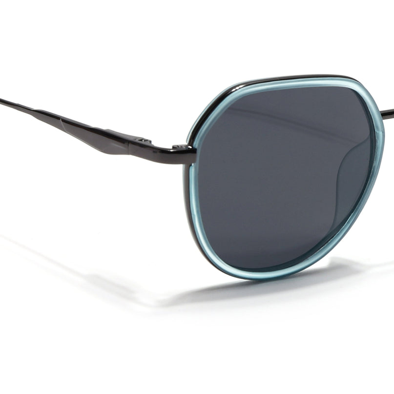 Eyejack Sky Blue & Grey Round Polarized Sunglasses for Men & Women (2502PCL1473)