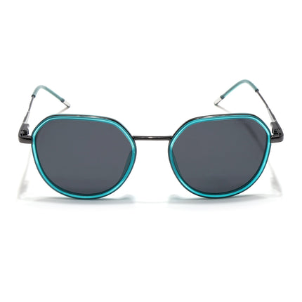 Eyejack Sea Green & Grey Round Polarized Sunglasses for Men & Women (2502PCL1474)