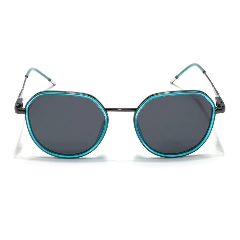 Eyejack Sea Green & Grey Round Polarized Sunglasses for Men & Women (2502PCL1474)
