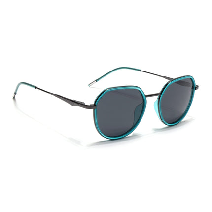 Eyejack Sea Green & Grey Round Polarized Sunglasses for Men & Women (2502PCL1474)