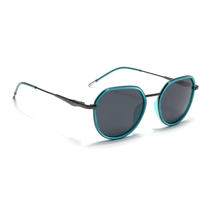 Eyejack Sea Green & Grey Round Polarized Sunglasses for Men & Women (2502PCL1474)