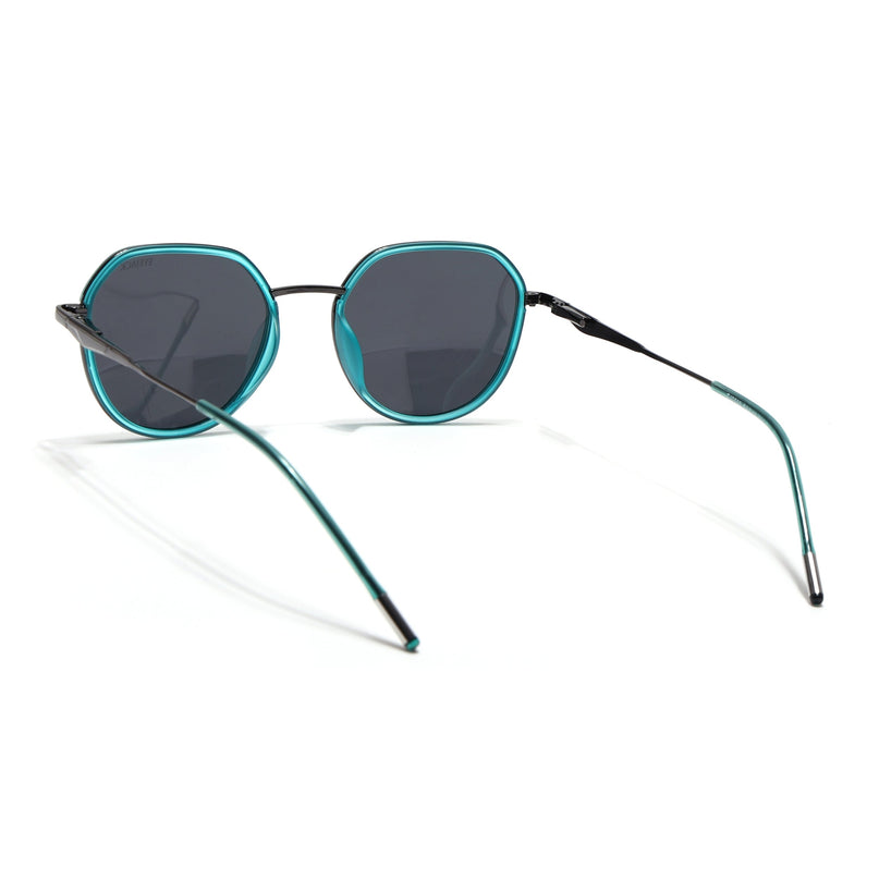 Eyejack Sea Green & Grey Round Polarized Sunglasses for Men & Women (2502PCL1474)