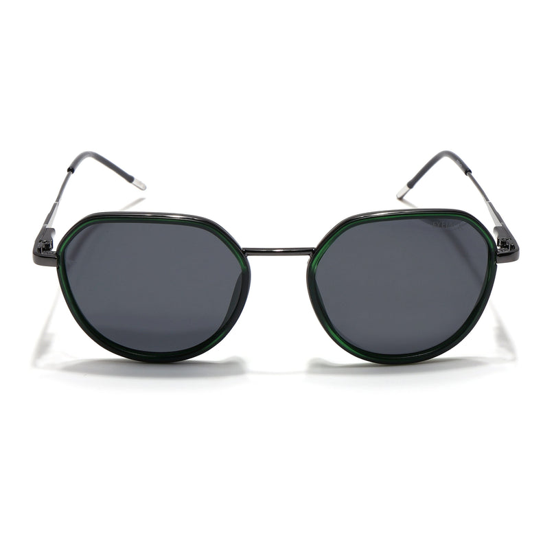 Eyejack Green & Grey Round Polarized Sunglasses for Men & Women (2502PCL1475)
