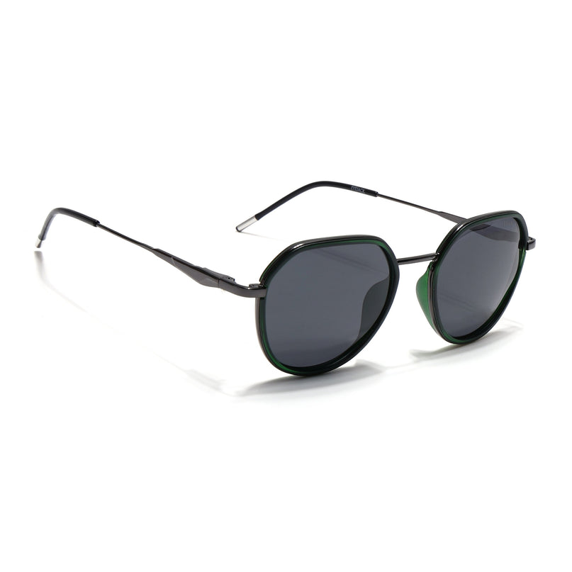 Eyejack Green & Grey Round Polarized Sunglasses for Men & Women (2502PCL1475)