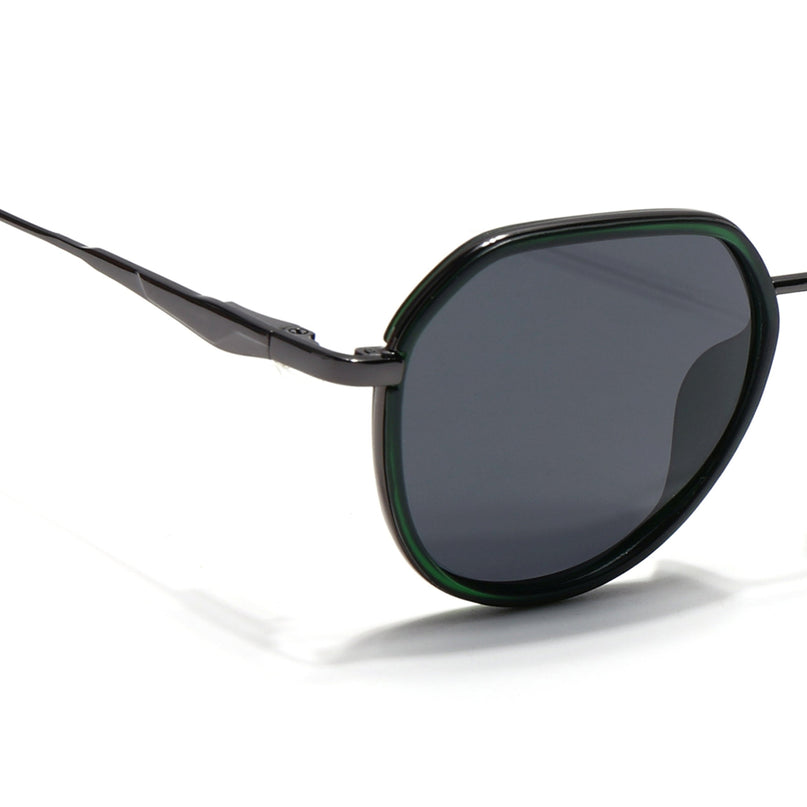 Eyejack Green & Grey Round Polarized Sunglasses for Men & Women (2502PCL1475)
